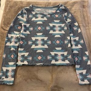 Justice long sleeve waffle shirt